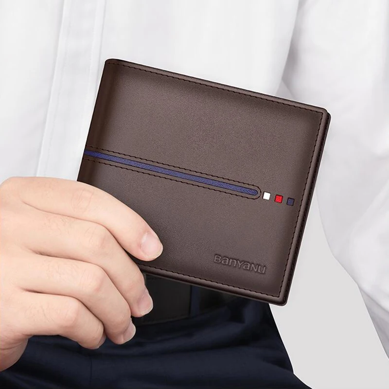 Men's RFID-Blocking Leather Wallet - Sleek Business Cardholder & Stylish Gift