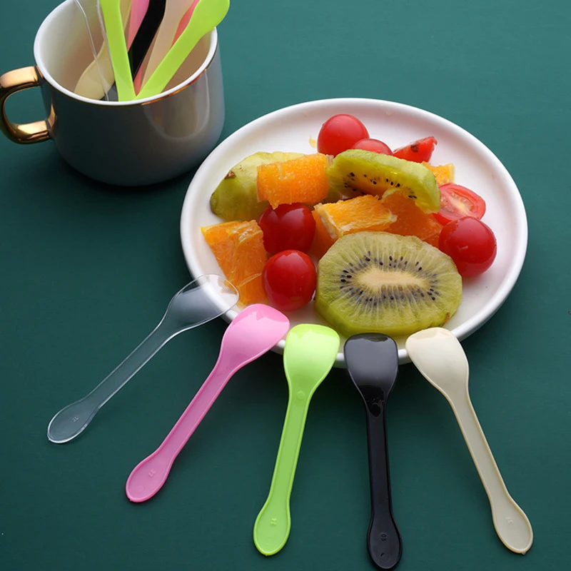 Plastic Disposable Spoon 100Pcs Mini For Jelly Ice Cream Party