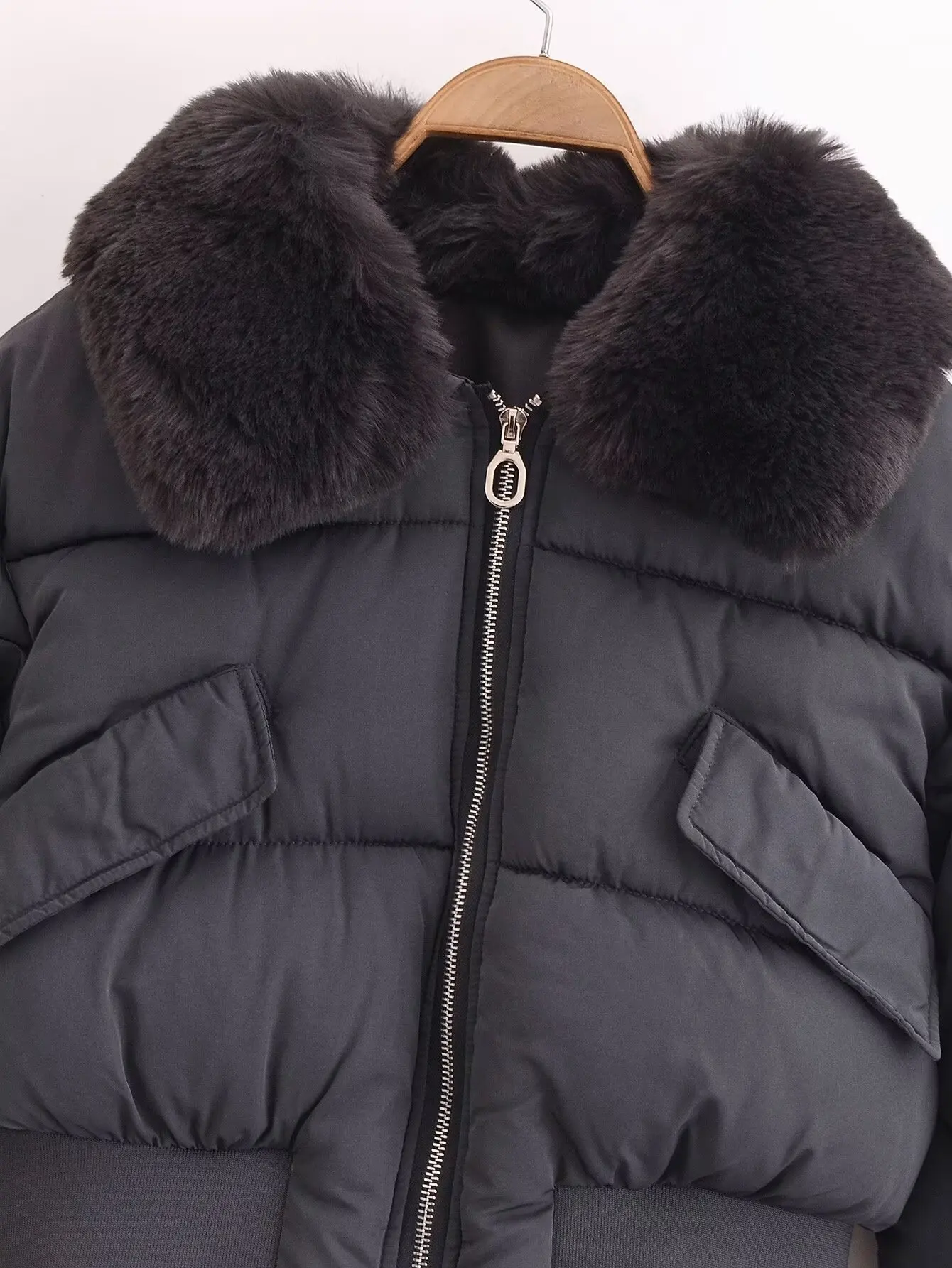 Parkas Jackets Women's Coat Winter Warm Thick Outwear Black Long Sleeve Cropped Coat 2024 inszart With Zipper Elegant Jackets