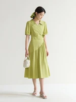 DUSHU Summer Mambo Hepburn Style Elegant Wrap Around Slim Dress for Women 2024 Summer New French Style Design Dress 24DS82317