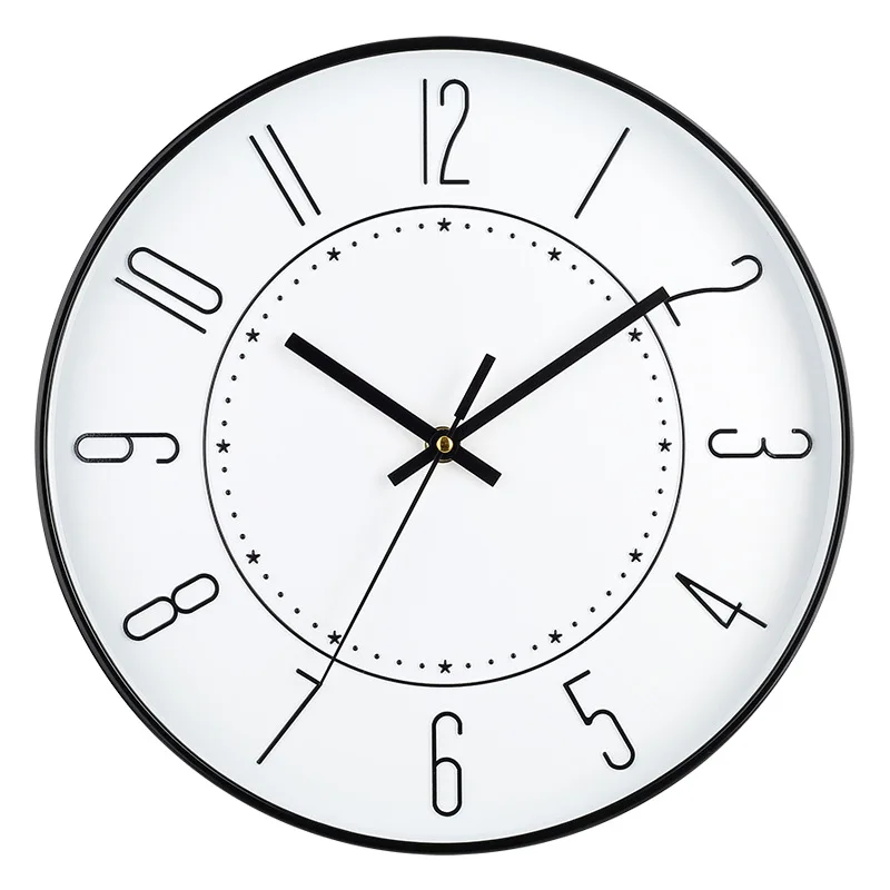 

12-inch 30CM silent quartz wall clock Creative fashion home living room clock three-dimensional simple clock