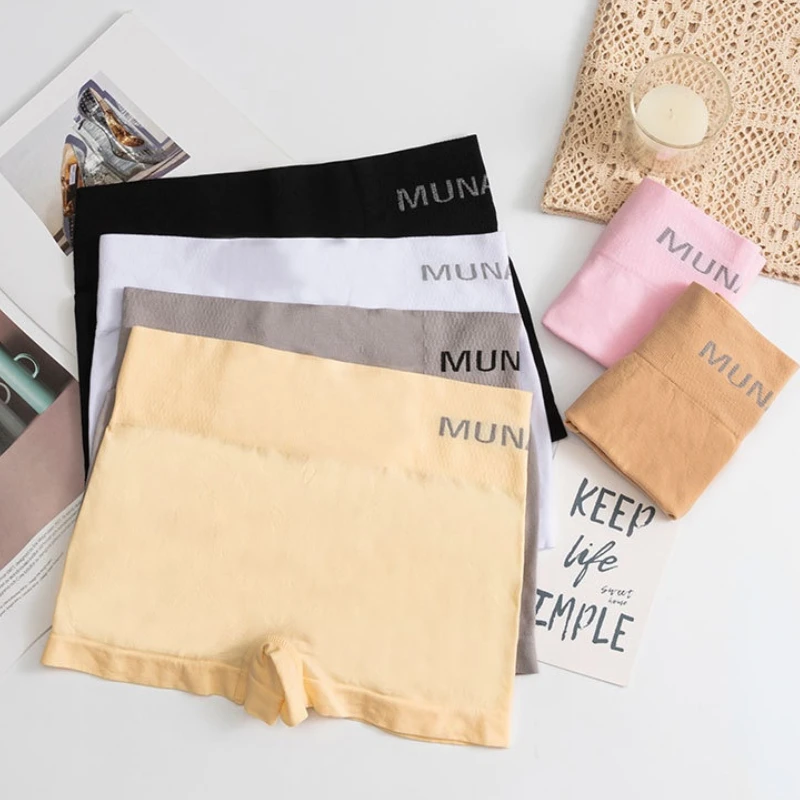 

Women's Mid Waist Letter Safety Pants Seamless Tight Boxers Women's Sports Briefs Sculpting Cotton Underwear