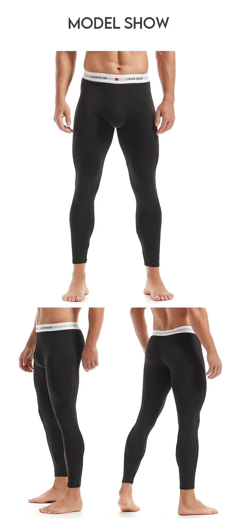 Description Picture 6 of itemMen Long Johns High Quality Cotton Slim Underwear Leggings Man Home Sheer Lounge Thermal Underwear Bottoms