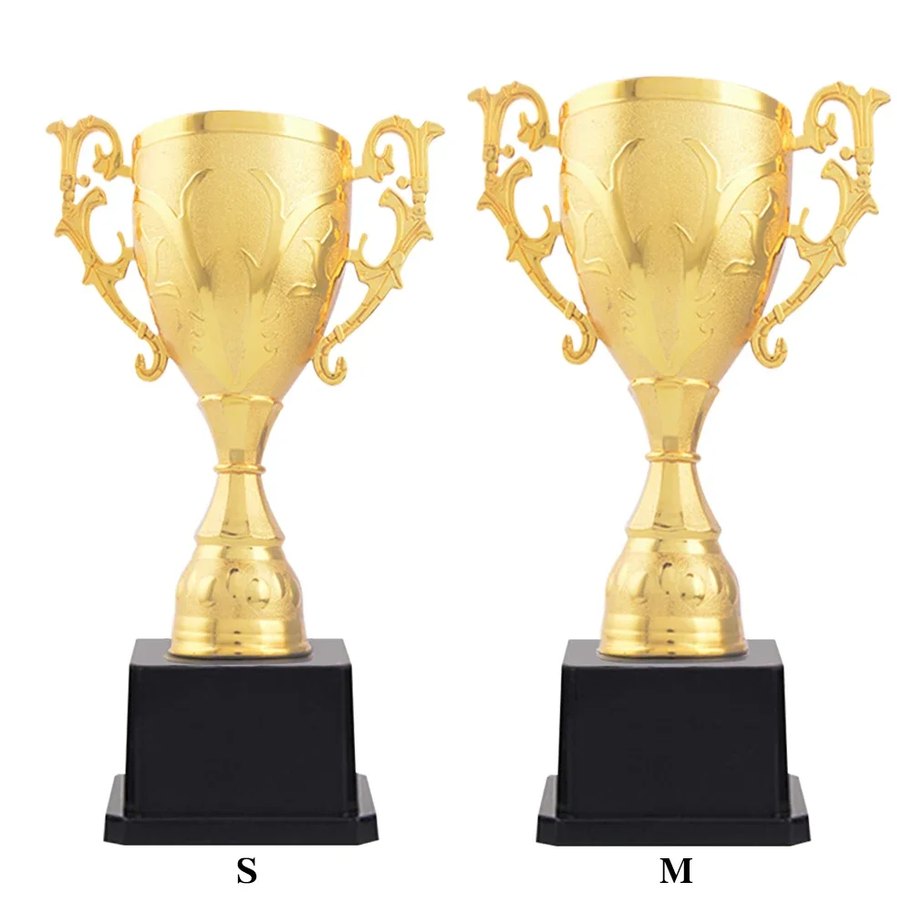 Plastic trophy toys 1pc mini plastic gold reward trophy cup soccer medals prize cup early educational toys football gifts for game school