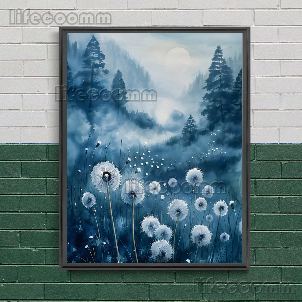 Muted Wildflower Wall Art: Moody Floral Canvas Painting