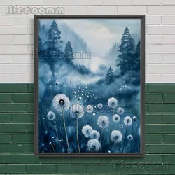 Muted Wildflower Wall Art: Moody Floral Canvas Painting - 13X18cm NoFrame (E)