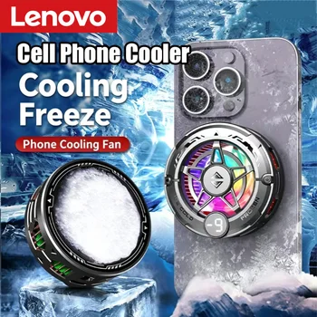 Lenovo Raffreddatore portatile per telefono cellulare, strumento di raffreddamento per giochi, clip magnetica per cover posteriore, display digitale, luci RGB per Android iOS