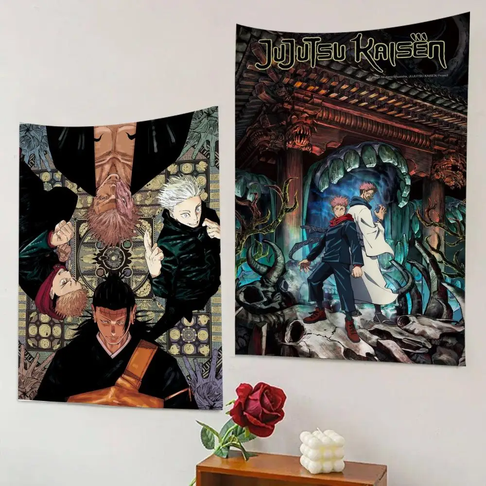 Anime Jujutsu Kaisen Tapestry Hanging Tarot Hippie Wall Rugs Dorm Wall Hanging Sheets