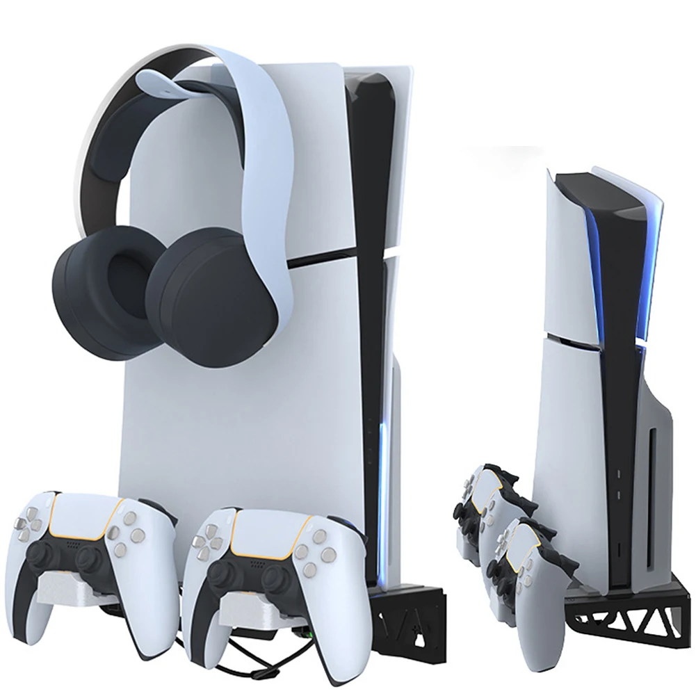 

Тонкий настенный кронштейн для PS5, подставка для дисплея с держателем контроллера, настенная подставка для PS5 тонкий; Для диска и Digital Edition