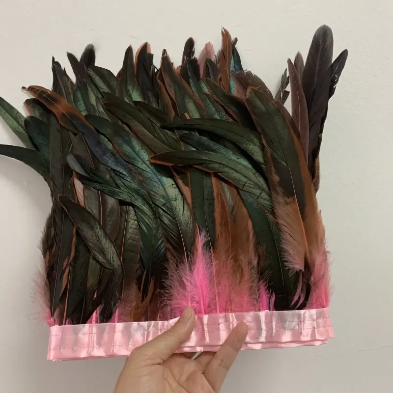 Description Picture 3 of itemRooster Tail Cock Feathers Trims 25-30cm/10-12inch Red Dress DIY Decoration Accessories For Crafts Ribbon Plume 2Meter/lots