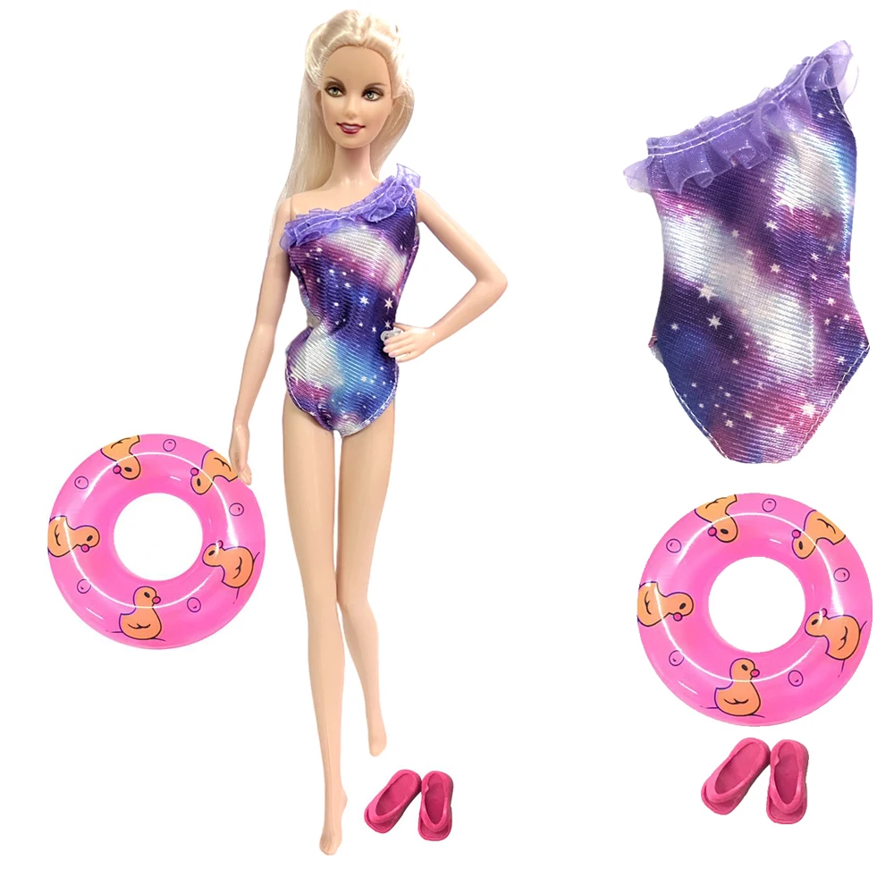 6 Sets Doll Bikini Clothes For 11.5 Inch Girl Dolls - Lace Swimwear & Pajamas For Summer Beach Play