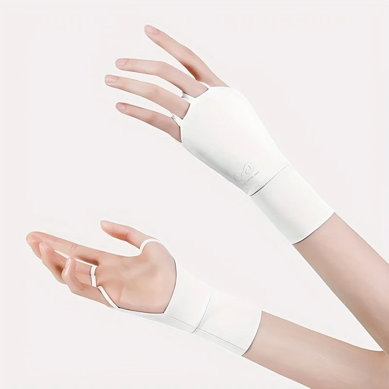Elastic Half Finger Anti-UV Sunscreen Golf Gloves - Thin Ice Silk Wrist Protection