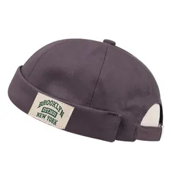 Brooklyn Unisex Autumn Fashion Cotton Beanie Hat (Grey)