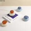 Colored Glass Storage Jar with Lid Dressing Table Desktop Storage Jars Ring Jewelry Box Round Cosmetic Jar Candy Pots Aroma Can 2