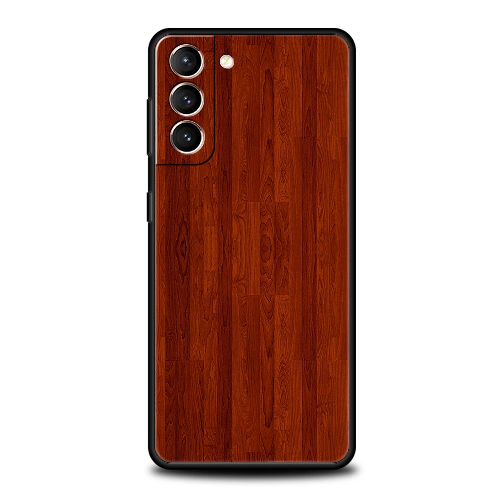 Carved Wood Silicone Phone Case - Elegant Protective Cover