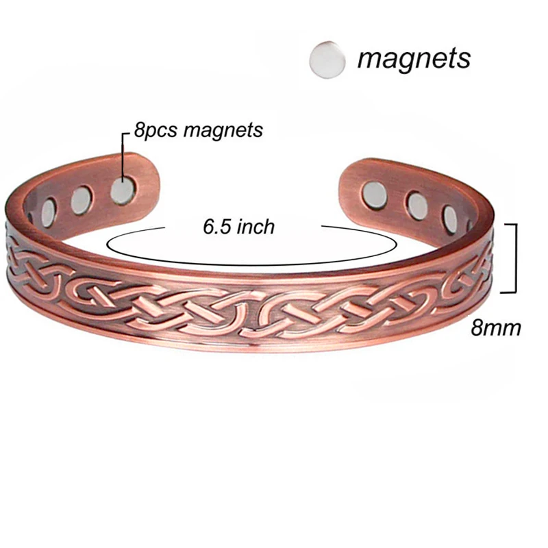 Women Magnetic Copper Bracelet Healing Energy Rose Gold Adjustable Cuff Bracelets Bangles Jewelry Wholesale / Drop Shipping