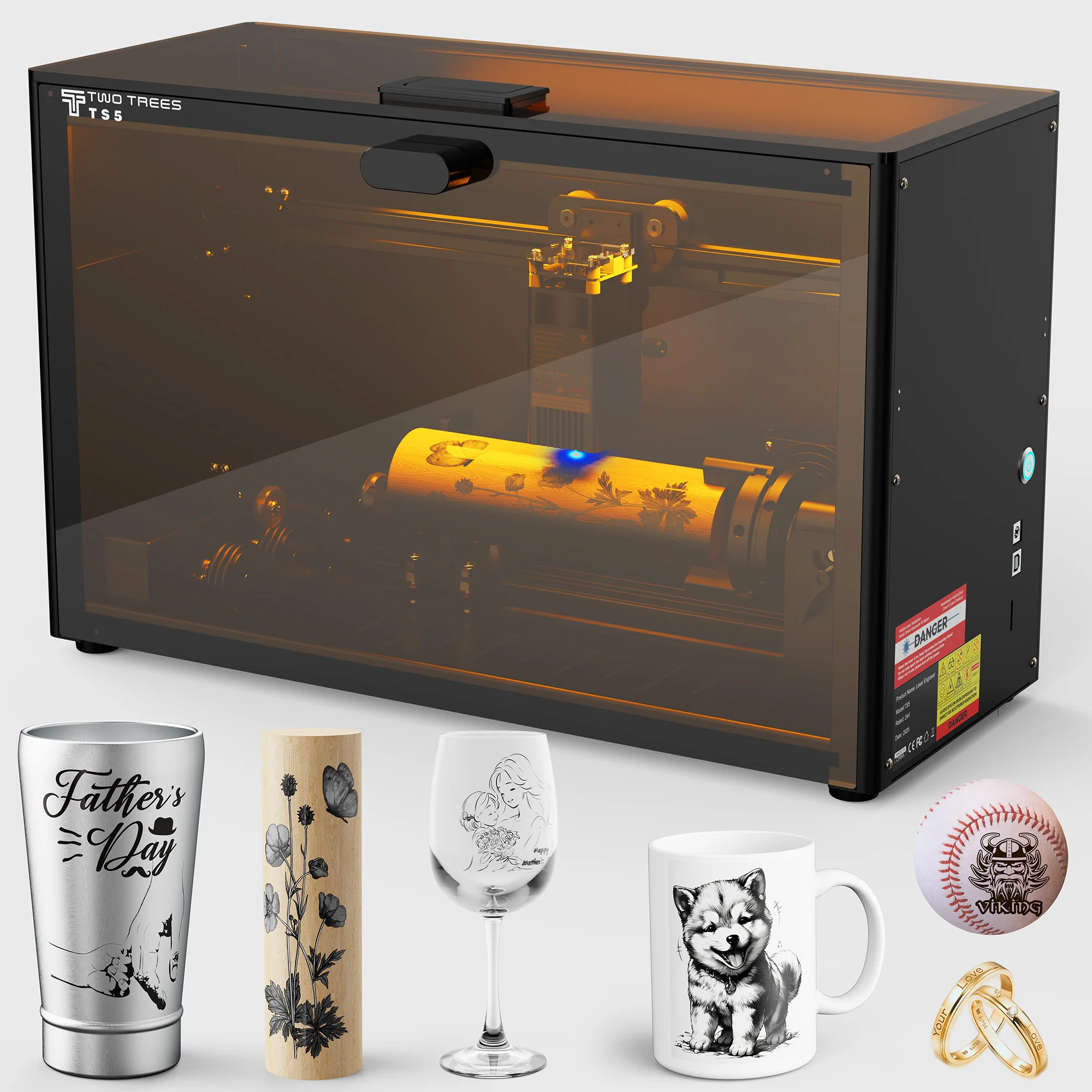 TwoTrees TS5 7WLaser máquina de grabado aplicación Wifi Control Metal láser grabador acrílico madera CNC máquina de corte