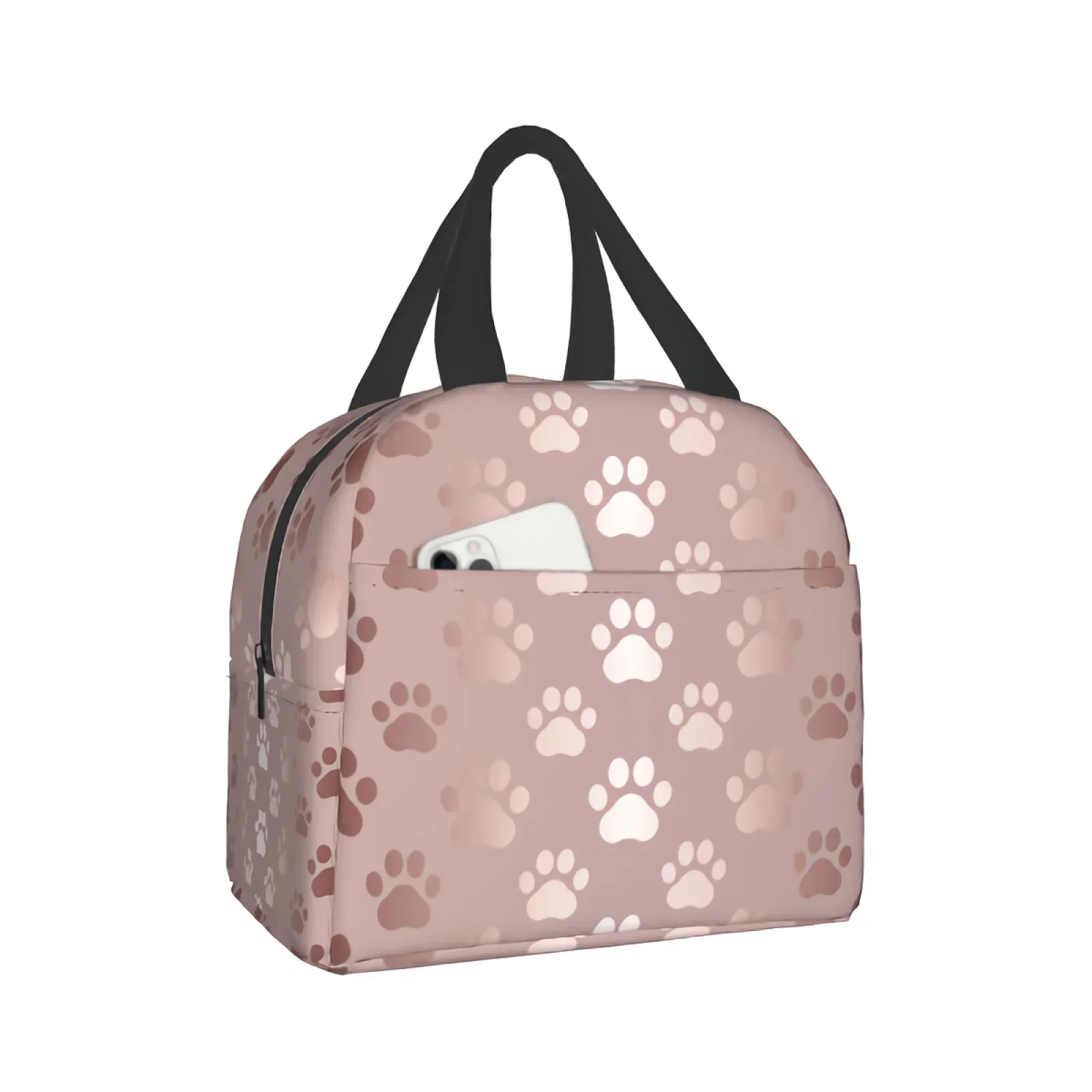

Pet Prints Lunch Cute Paw Print Insulated Lunch Bag for Women Men Teen Dogs Cats Cooler Bag Thermal Bag Picnic School Work