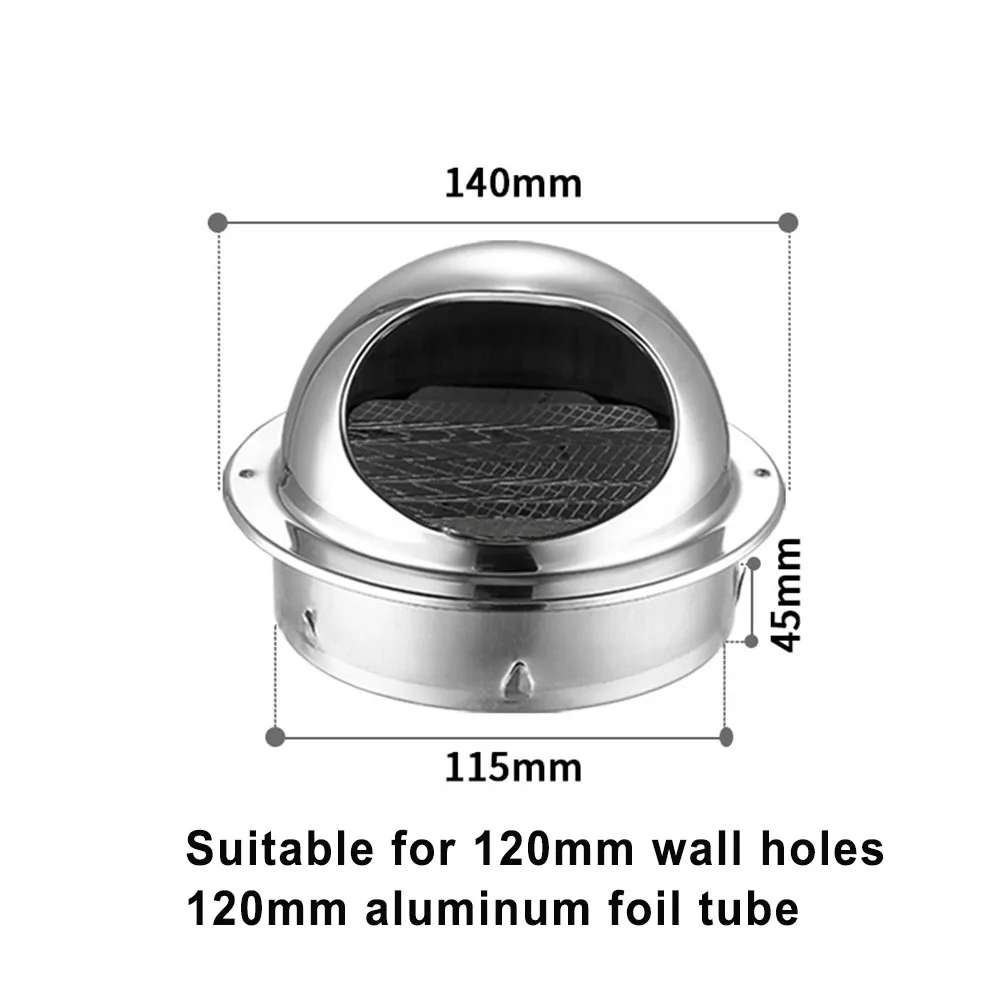 75mm-200mmStainless Steel Wall Ceiling Air Vent Ducting Ventilation Exhaust Grille Cover Outlet Heating Cooling Vents Cap