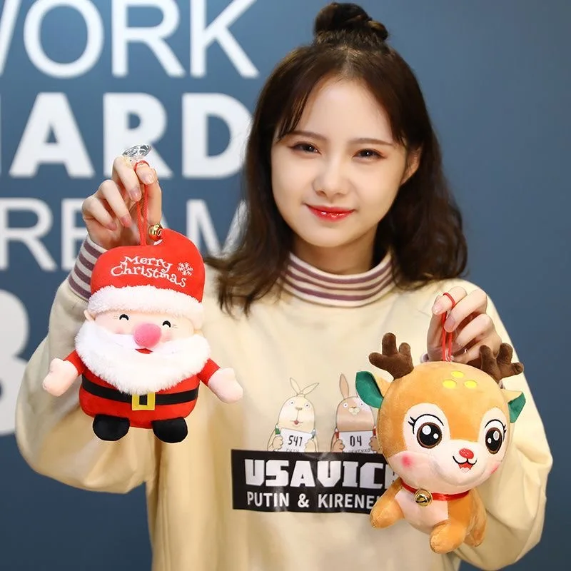 

22CM Lovely Santa Claus&Elk Plush Pillow Toys Stuffed Animal Doll Christmas Gifts For Children Kids Home Decoration High Quality