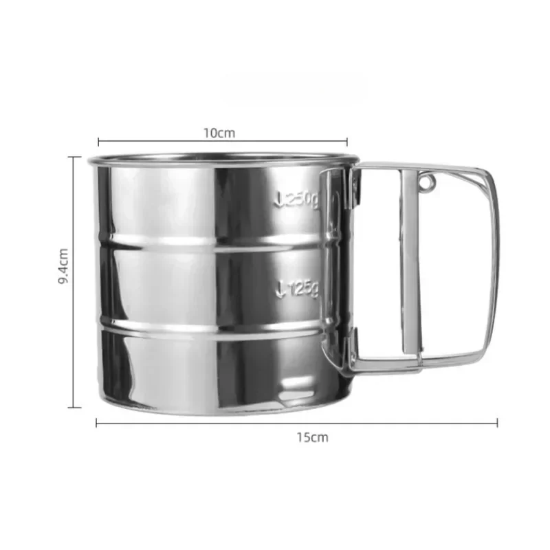 Flour Sifter Fine Mesh Strainer Mesh Strainer Powder Sieve Baking Tools Stainless Steel Ultrafine Sugar Flour Sieve Fine Mesh Sifter Handle Household Noodle Dessert