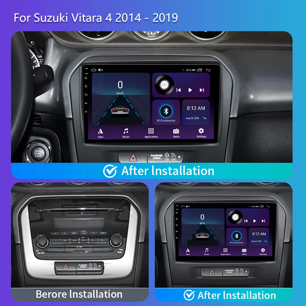 2 Din Android 13 Voor Suzuki Vitara 4 2014-2019 Autoradio Multimedia Speler Gps Navigatie Carplay Qled Scherm Autoraido Dvd Wifi