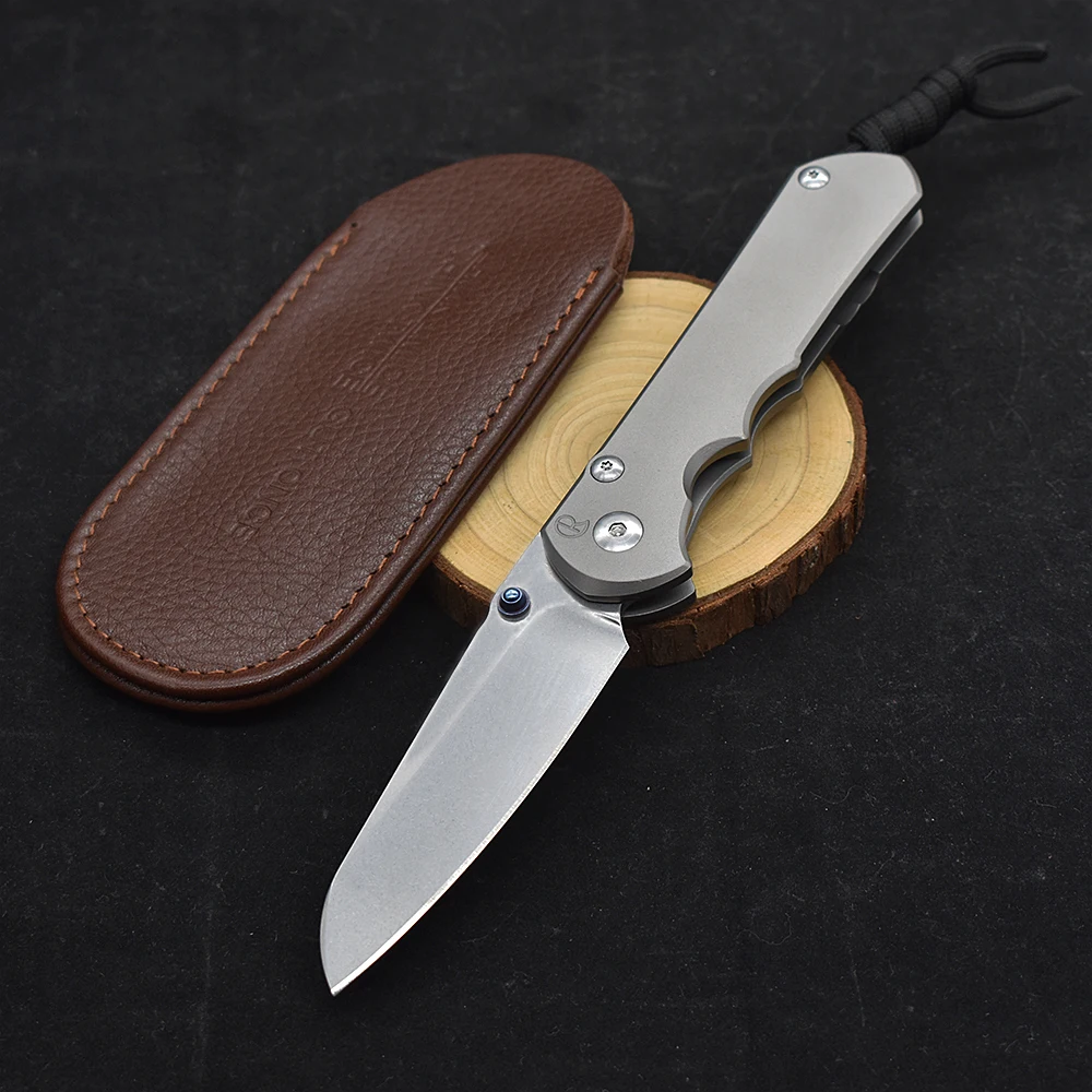 Chris Reeve CR S35VN Blade Ball Bearing  Stone Wash Titanium Alloy Survival Tool Outdoor Camping Knife High Hardness Sharp EDC 5