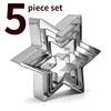 5-piece set of cookie cutters, baking molds, star shaped, heart-shaped, flower shaped, round, square, kitchen tools 3