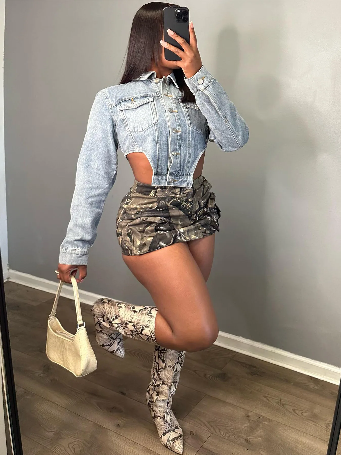 Women Jacket Fashion Long Sleeve Irregular Hollow Out Denim Jacket Outdoor Wear Washed Denim Coat Women Streetwear Jeans Jacket