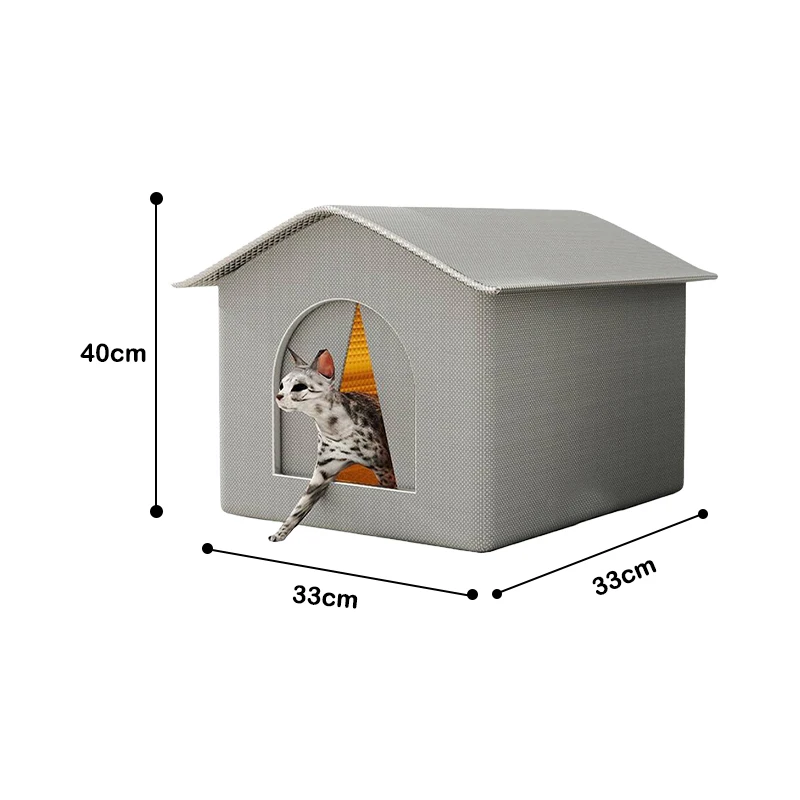 Outdoor Insulated Waterproof Cat Shelter with Moisture-Proof Base
