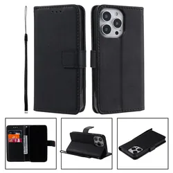 Leather Flip Wallet Case with Stand Feature - iPhone 7 or 8 (Black)