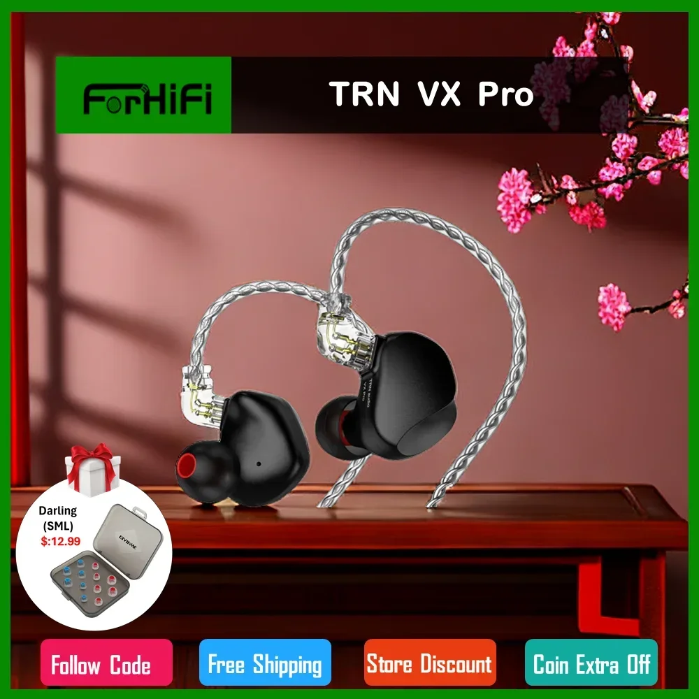 

TRN VX Pro 8BA+1DD Hybrid Metal In Ear Earphones IEM HIFI Monitor Running Headphones Earplug Headset BAX MT3