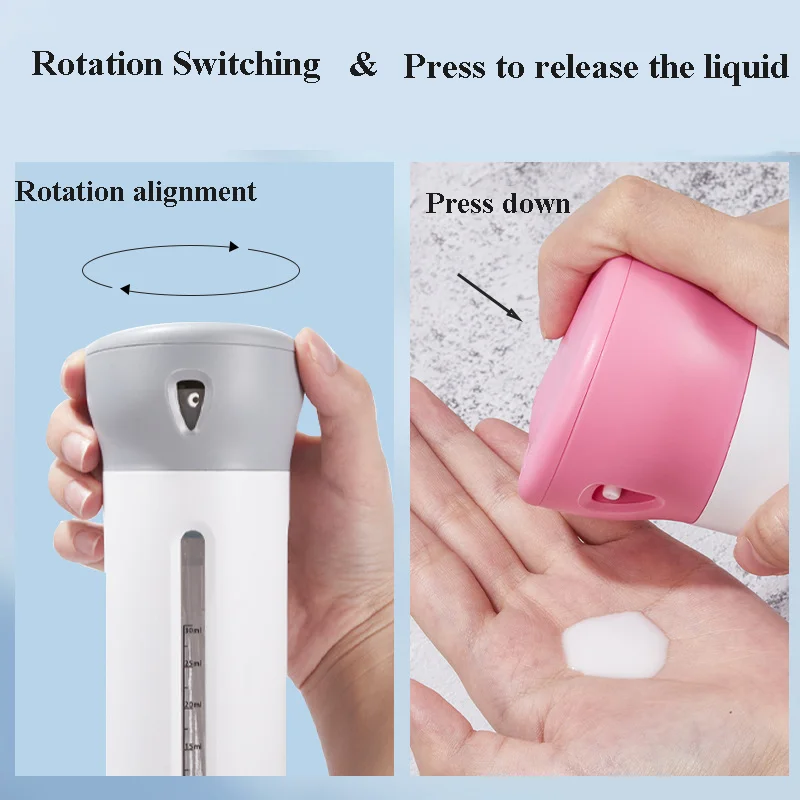 4 In 1 Portable Travel Liquid Dispenser Bottle Refillable Leakproof for Travel Container For Perfume Shampoo Conditioner Lotion