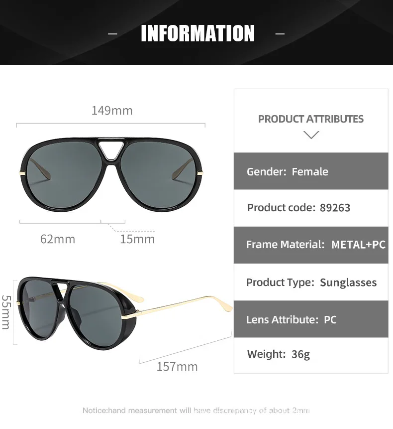 Vintage-Sonnenbrille mit dickem Rahmen, Legierung, Cat-Eye-Sonnenbrille für Damen, neue Mode, blau-grüne Sonnenbrille, Damen, Übergröße, ovale Driving Shades – Detail 5