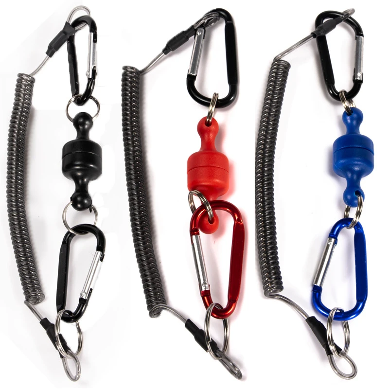 Carabiner Plasticcoated Antiloss Fishing Rope Fishing Carabiners