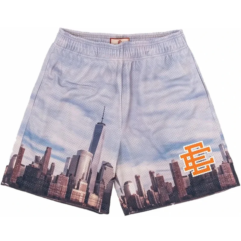 New Summer Eric Emanuel EE Basic Mesh Short Classic Floral Printed Gym Shorts Men's Basketball Sports Beach 5