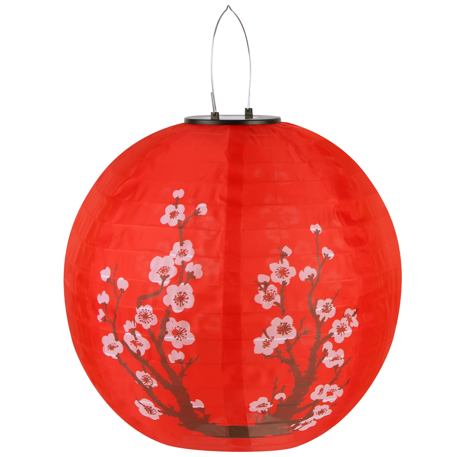 LED Solar Lantern 30cm Plum Blossom Decorative Lantern IP65 Waterproof Solar Powered Lanterns Nylon Colth for Outdoor Indoor