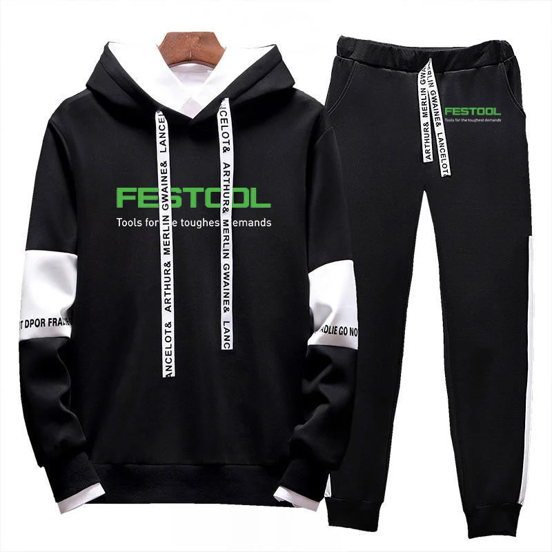 Festool 2023 Spring and Autumn New Style Printing Men High Quality Fashionable Lace-up Designe Sets Hoodie Sweatpants Suits