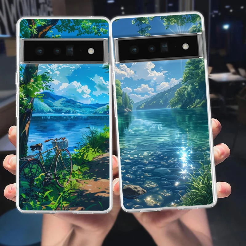 Japanese Anime Landscape Art Soft Clear TPU Phone Case Cover