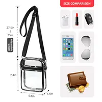Women Clear Shoulder Bag Stadium Approved PVC Concert Transparent Purse Simple Crossbody Bag With Front Pocket Casual Handbag - Image 4