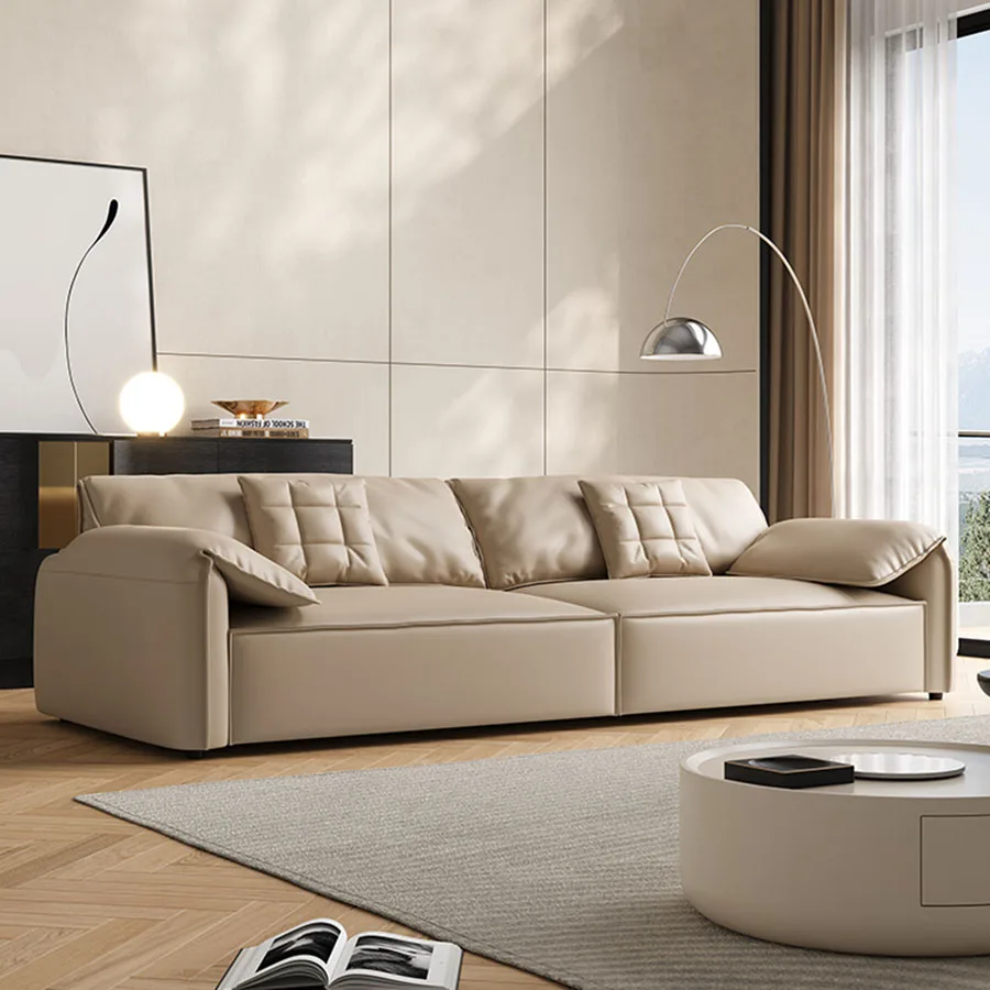 

Modern Sofa Leather Fabric High Back Support Pillow Decorations Salon Fluffy Ergonomic Couch Office Hoekbank Designer Furniture