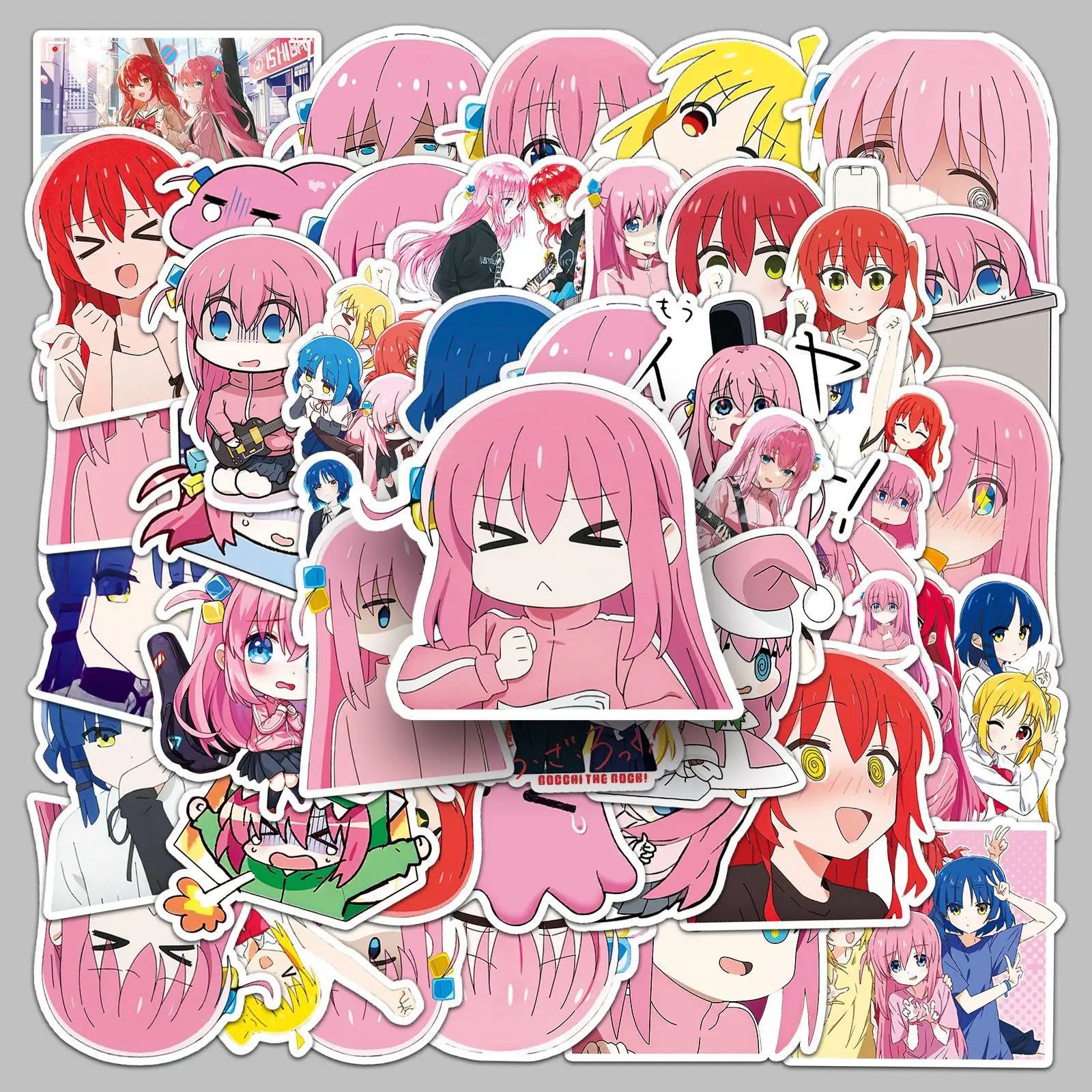 

50 Pcs Anime Bocchi The Rock! Cartoon Waterproof Skateboard Bicycle Guitar Laptop Kids Decals Graffiti Stciker Toys