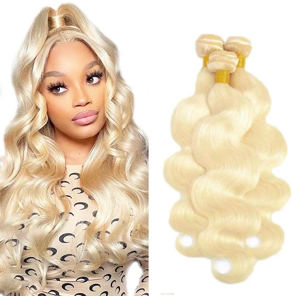 

613 Body Wave Human Hair Bundles Brazilian Remy Human Hair Extensions Honey Blonde Human Hair Weave 1 /3 / 4 Bundles On Sale