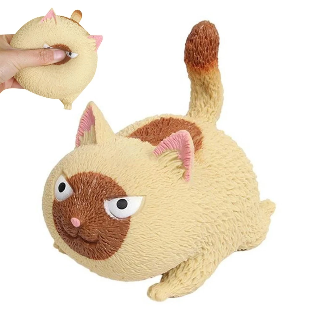 Suaninxi Pinch Angry Cat Cute Pet Toy Decompression Artifact Vent Toy Cat-Shaped  Stress Relief Balls Squeeze Toys Holiday Kids Gift. (Black) : :  Toys