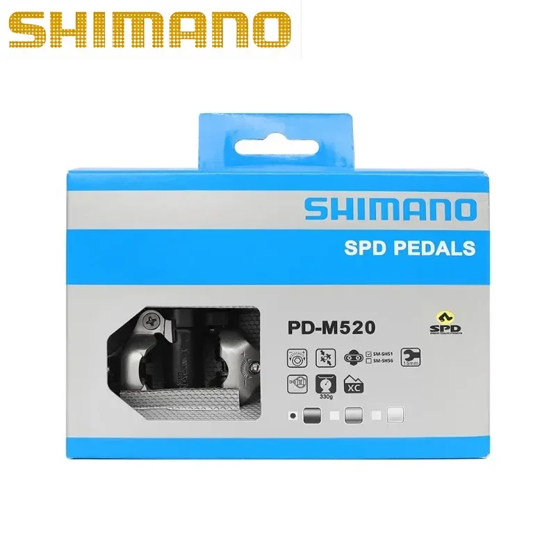시마노 M520 SPD 페달(멀티 릴리스 클릿 포함) - 1쌍 SM-SH56 포함 자전거 부품 및 액세서리 Litepro Fixie Bike