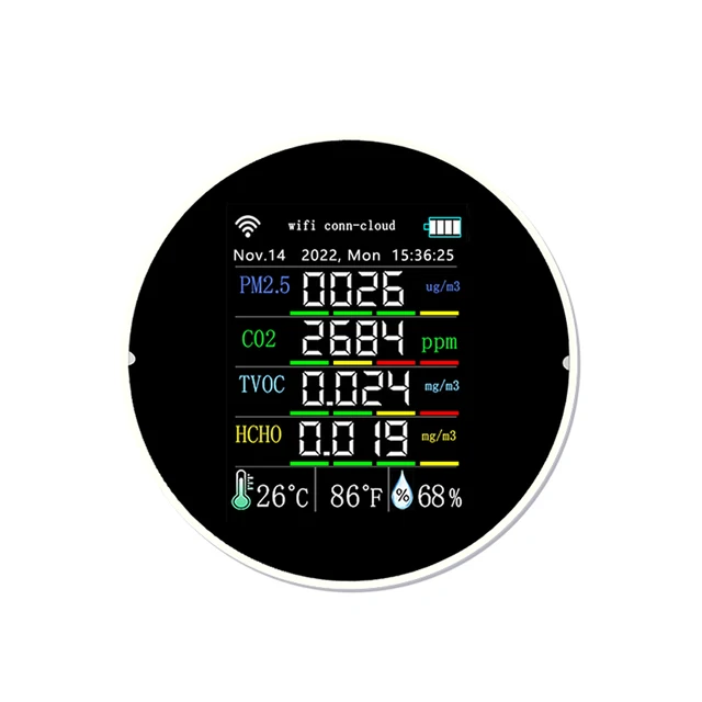 Rilevatore Qualità Aria 5-in-1 Portatile - Sensori HCHO, TVOC, Temperatura, Umidità - Foto 14