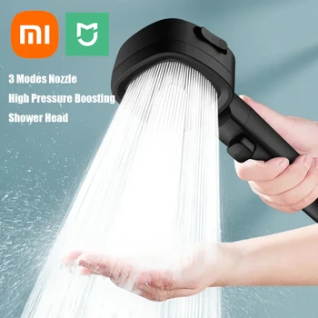 XIAOMI 3 modalità ugello soffione doccia pulsante ad alta pressione filtro regolabile potente doccia a pressione bagno riscaldatore domestico 1