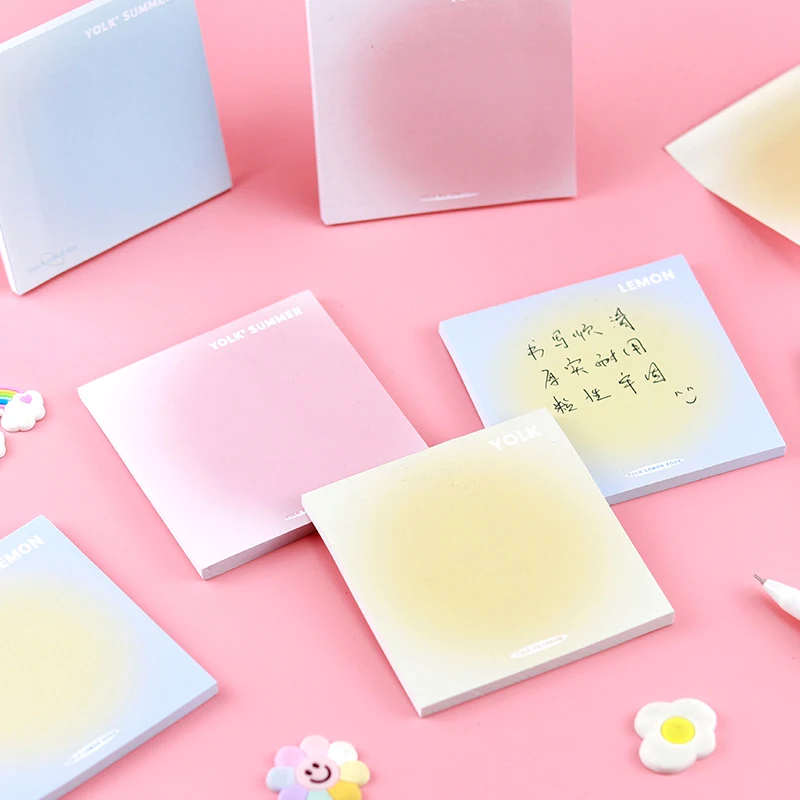 Artistic Sticky Notes Cute Kawaii Gradient Colors Purple Green Memo Pads Post Notepads Aesthetic Stationery Checklist Shopping set artistic fields sticky notes cute kawaii flowers memo pads novelty post notepads aesthetic girls stationery checklist wholes