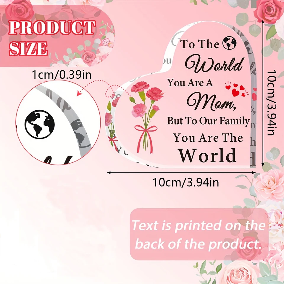 1pc regalo per mamma figlia figlio regalo di compleanno per mamma regalo significativo per mamma acrilico cuore segno regalo per la festa della mamma per la mamma  15