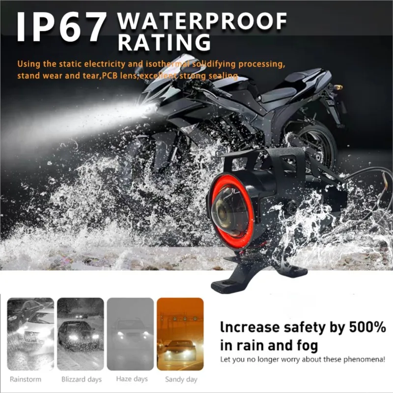 U7 LED Faro Per Moto Angel Eyes Faretto Faro Fendinebbia - Foto 7